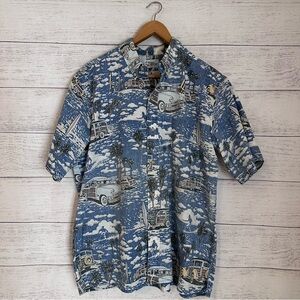 Reyn Sooner Men’s Hawaiian Print Short Sleeve Button Up Top